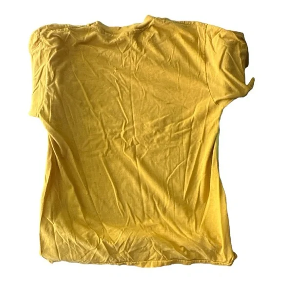 Vintage Perrier Yellow Graphic T-Shirt with Green Logo Size Large 80’s - Picture 3 of 4